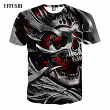 Load image into Gallery viewer, New Male/Female 3d t shirt Unique Iron Skull Print 3d Hip Hop Tees