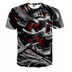 Load image into Gallery viewer, New Male/Female 3d t shirt Unique Iron Skull Print 3d Hip Hop Tees