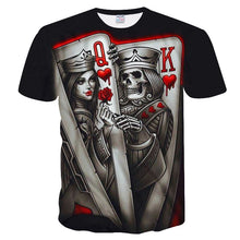 Load image into Gallery viewer, New Casual Skull Poker Printed 3D T-Shirt Men
