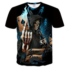 Load image into Gallery viewer, New Casual Skull Poker Printed 3D T-Shirt Men