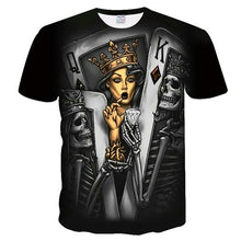 Load image into Gallery viewer, New Casual Skull Poker Printed 3D T-Shirt Men