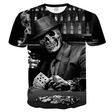 Load image into Gallery viewer, New Casual Skull Poker Printed 3D T-Shirt Men