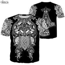 Load image into Gallery viewer, Nordic Viking Tattoo Art Skull T Shirt Women Men