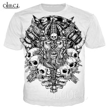 Load image into Gallery viewer, Nordic Viking Tattoo Art Skull T Shirt Women Men