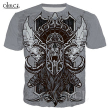 Load image into Gallery viewer, Nordic Viking Tattoo Art Skull T Shirt Women Men