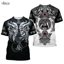 Load image into Gallery viewer, Nordic Viking Tattoo Art Skull T Shirt Women Men