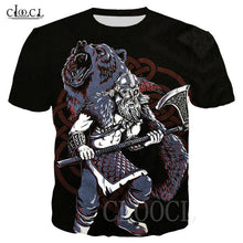 Load image into Gallery viewer, Nordic Viking Tattoo Art Skull T Shirt Women Men