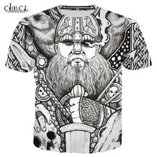Load image into Gallery viewer, Nordic Viking Tattoo Art Skull T Shirt Women Men