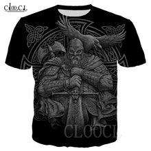Load image into Gallery viewer, Nordic Viking Tattoo Art Skull T Shirt Women Men