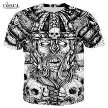 Load image into Gallery viewer, Nordic Viking Tattoo Art Skull T Shirt Women Men