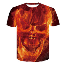 Load image into Gallery viewer, 2020 Summer New 3d Flame Skull T shirt