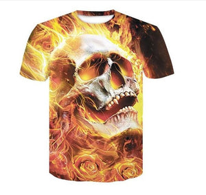 New Male/Female 3d t shirt Unique Iron Skull Print 3d Hip Hop Tees