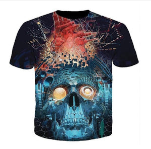 New Male/Female 3d t shirt Unique Iron Skull Print 3d Hip Hop Tees
