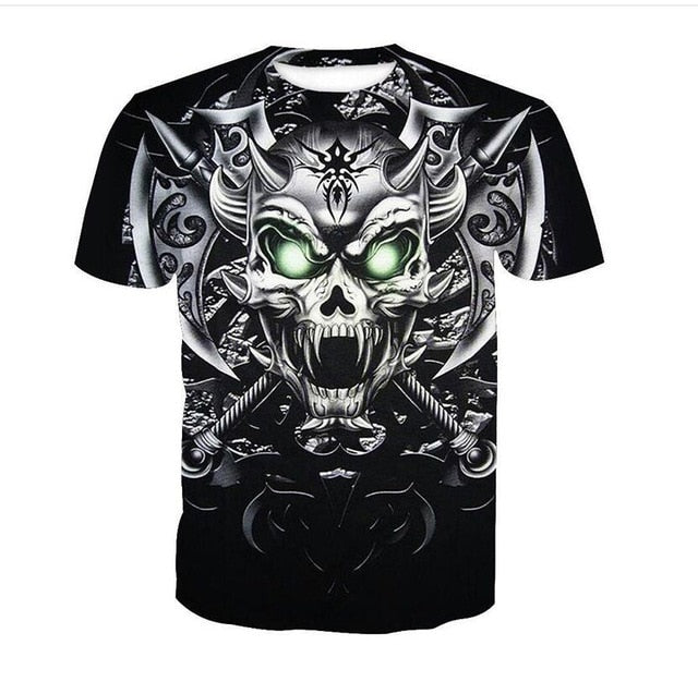 New Male/Female 3d t shirt Unique Iron Skull Print 3d Hip Hop Tees