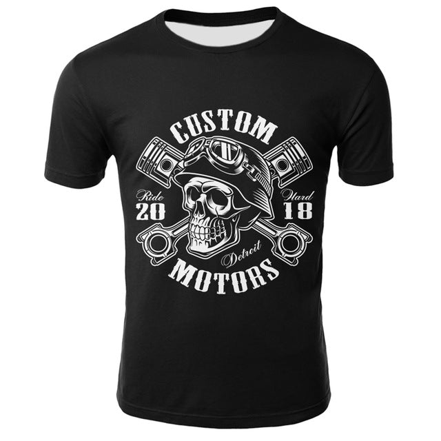 3D Skull T Shirt Men Funny Punk Rock Streetwear
