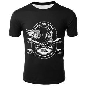 3D Skull T Shirt Men Funny Punk Rock Streetwear