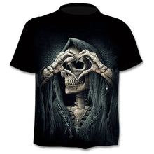 Load image into Gallery viewer, 2020 new t-shirt 3D love skull summer horror shirt
