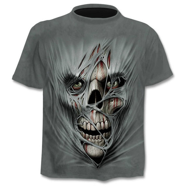 2020 new t-shirt 3D love skull summer horror shirt