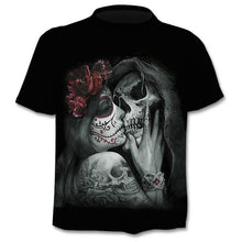 Load image into Gallery viewer, 2020 new t-shirt 3D love skull summer horror shirt
