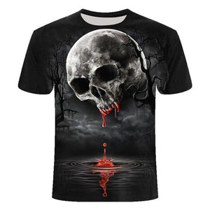 3D Skull T Shirt Men Funny Punk Rock Streetwear
