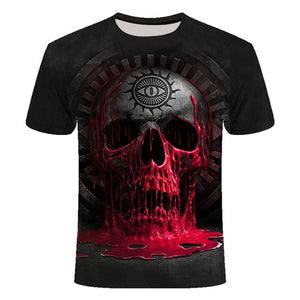 3D Skull T Shirt Men Funny Punk Rock Streetwear