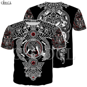 Nordic Viking Tattoo Art Skull T Shirt Women Men