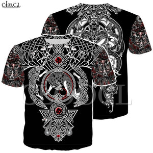 Nordic Viking Tattoo Art Skull T Shirt Women Men