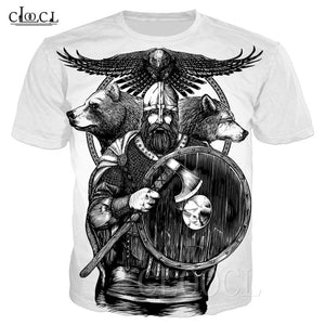 Nordic Viking Tattoo Art Skull T Shirt Women Men