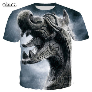 Nordic Viking Tattoo Art Skull T Shirt Women Men