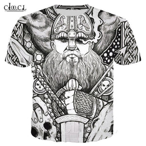 Nordic Viking Tattoo Art Skull T Shirt Women Men