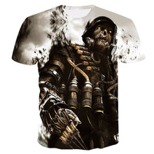 Load image into Gallery viewer, 2020 Summer New 3d Flame Skull T shirt
